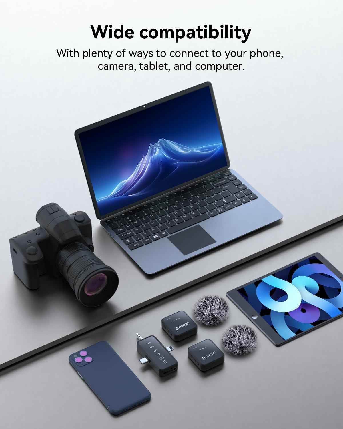 PQRQP accessory set with charging cables for all-day power