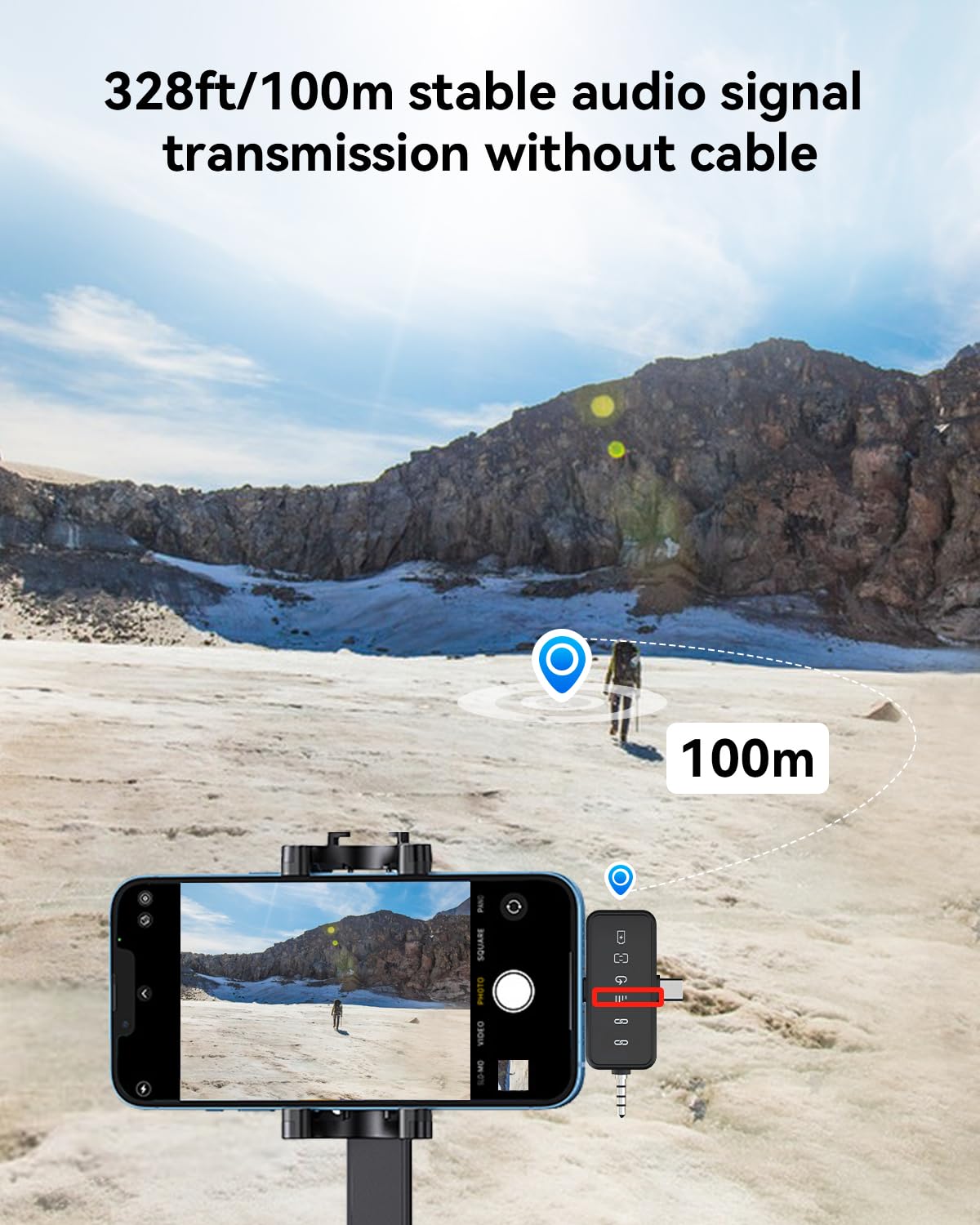 PQRQP in use on iPhone while vlogging for clear vocal capture