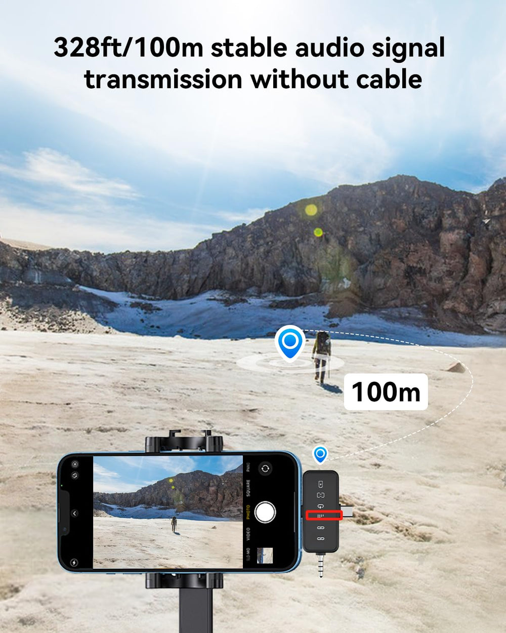 PQRQP in use on iPhone while vlogging for clear vocal capture