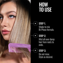 PRAVANA leave-in texture sprayed in air showing fine mist and even coverage benefit