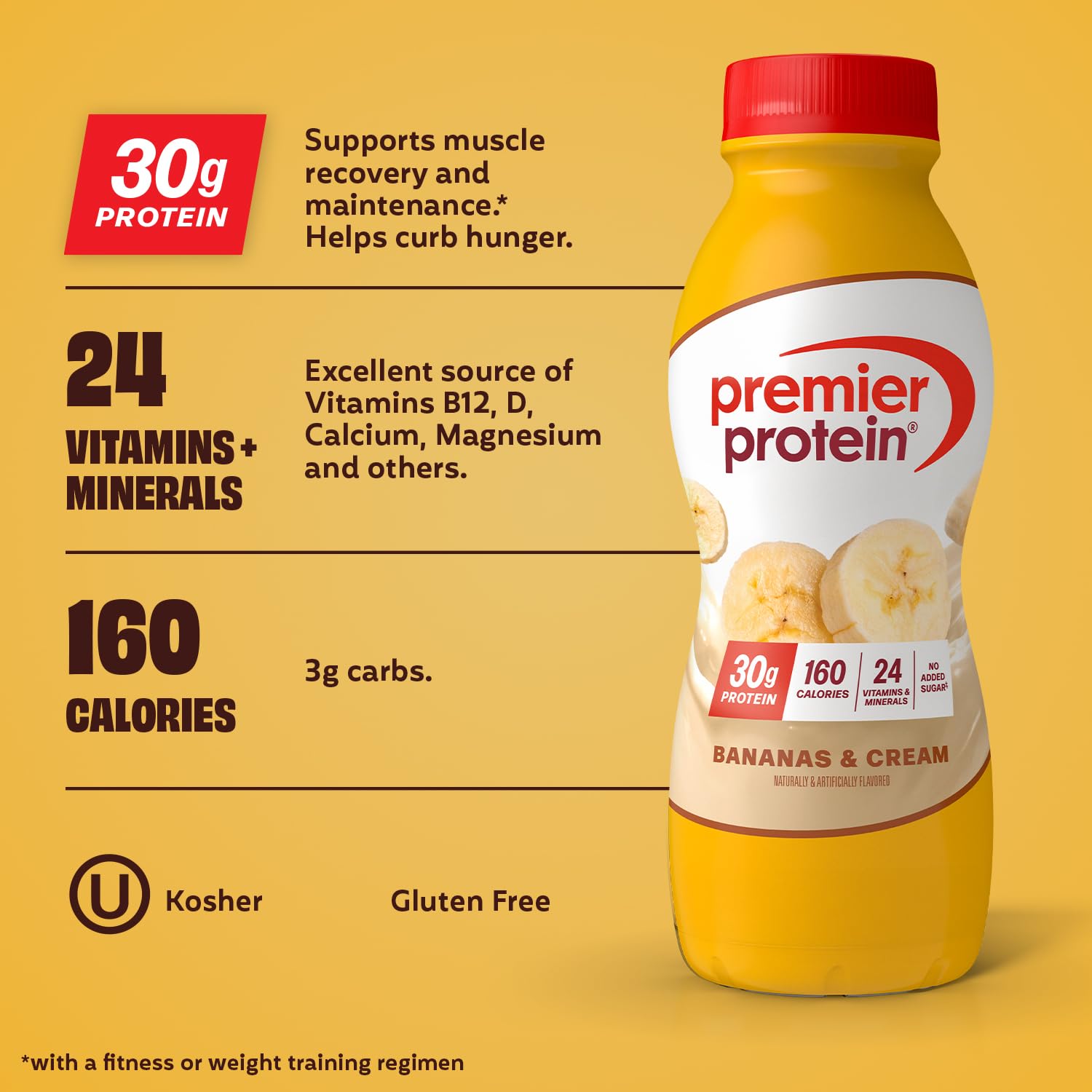 Premier Protein shake pouring close-up showing creamy texture and smooth consistency
