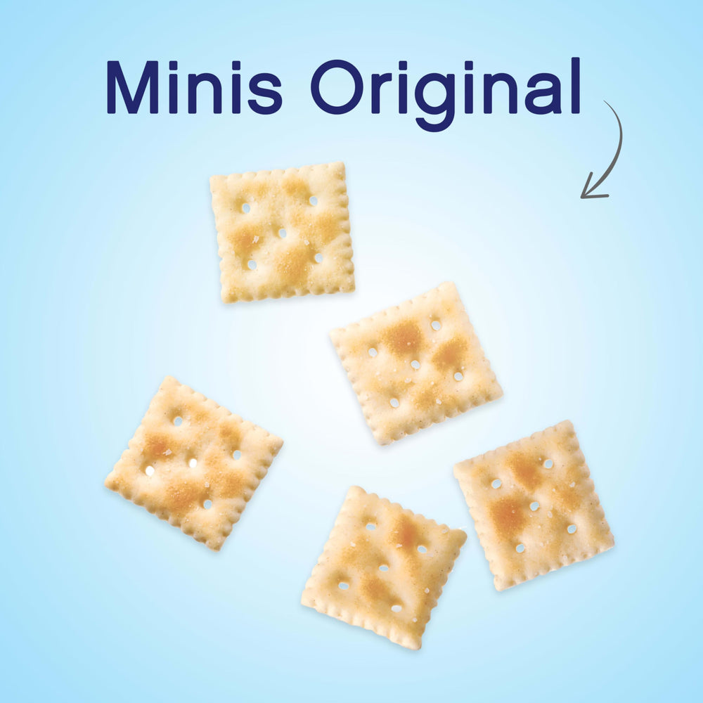 Premium mini saltine used as soup garnish in bowl adding crisp texture