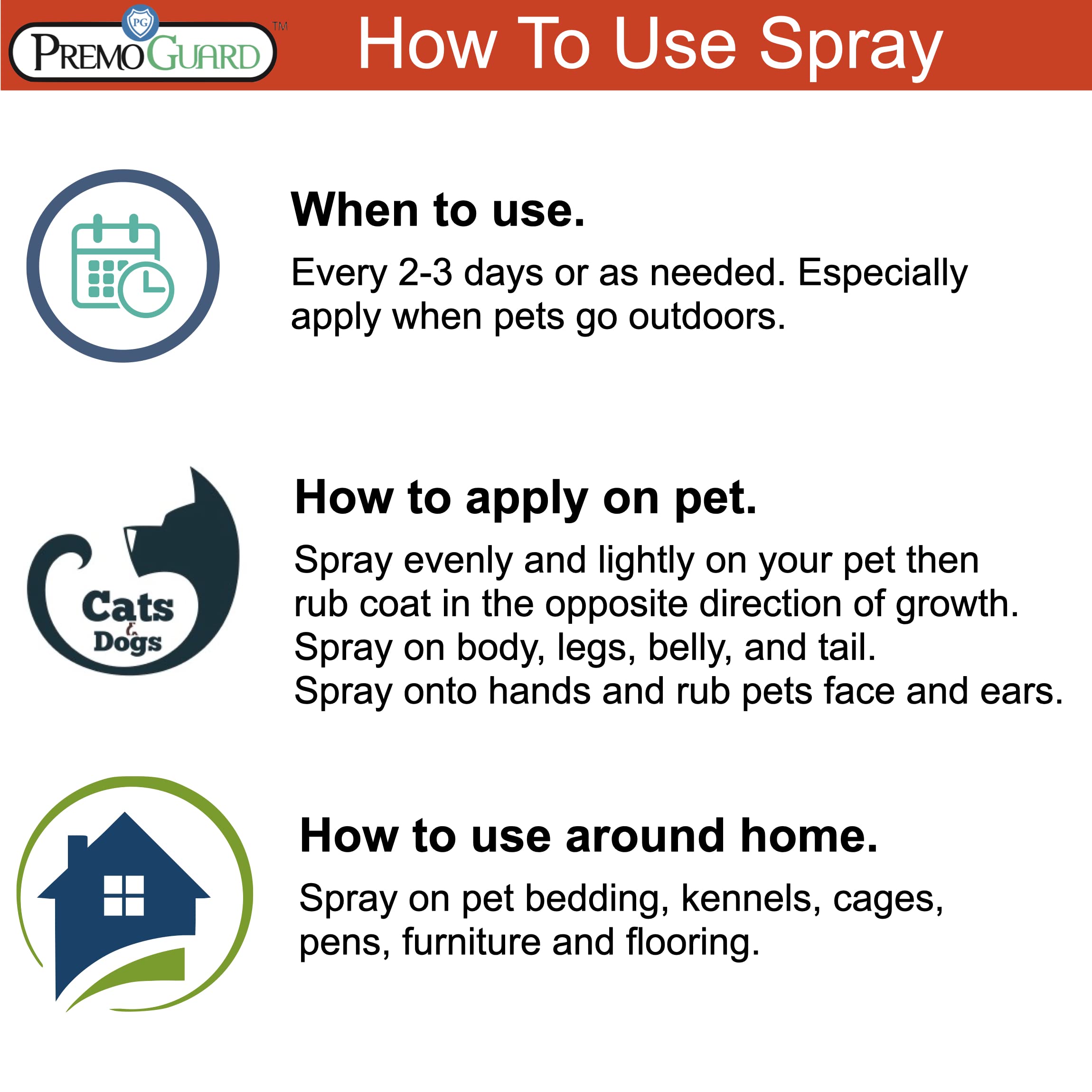 Premo Guard being sprayed on pet bedding showing stain-free surface protection