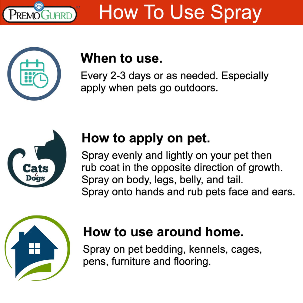 Premo Guard being sprayed on pet bedding showing stain-free surface protection