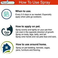 Premo Guard being sprayed on pet bedding showing stain-free surface protection