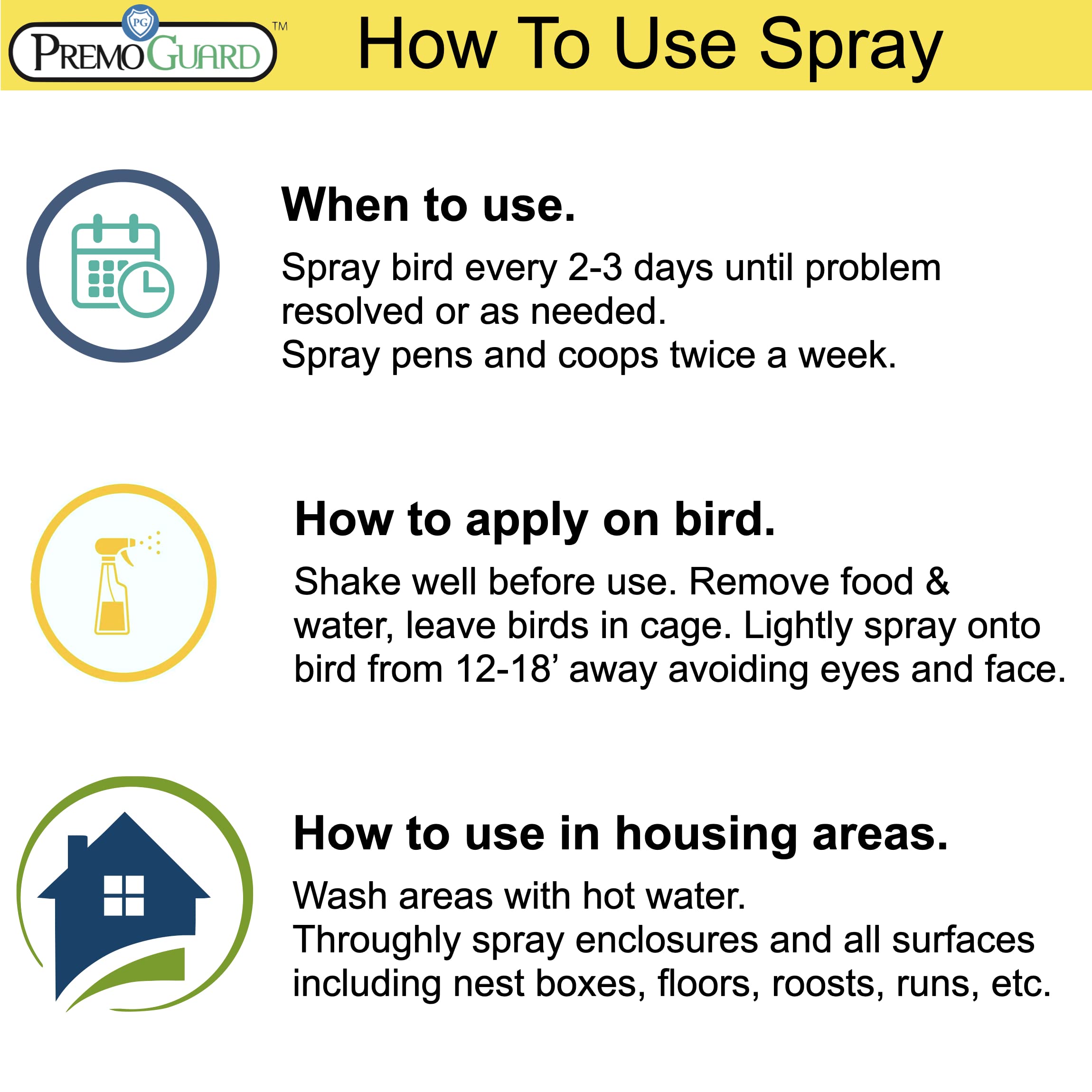 Premo Guard label detail highlighting natural ingredients and safety benefits