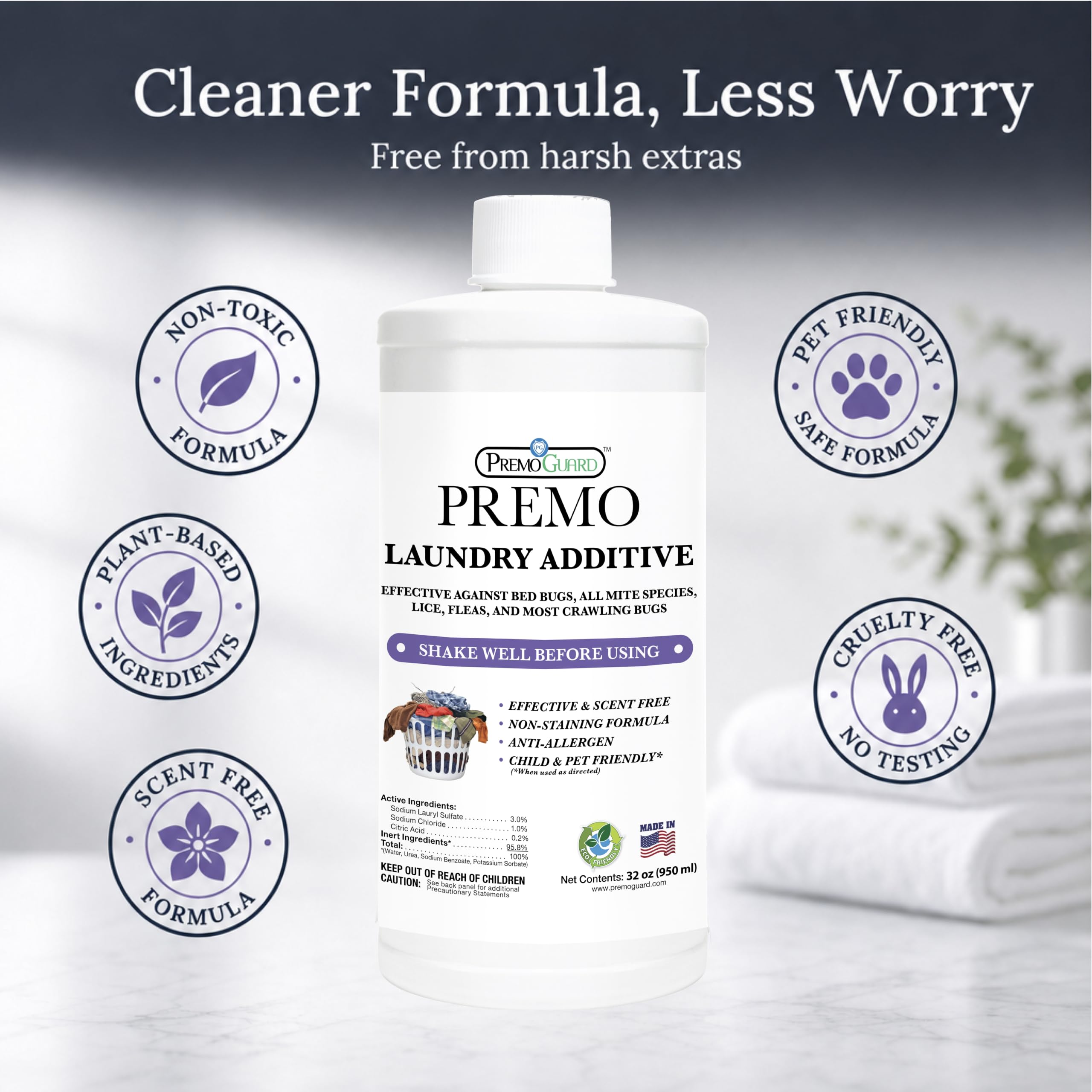 Premo Guard staged with laundry basket demonstrating home-use convenience