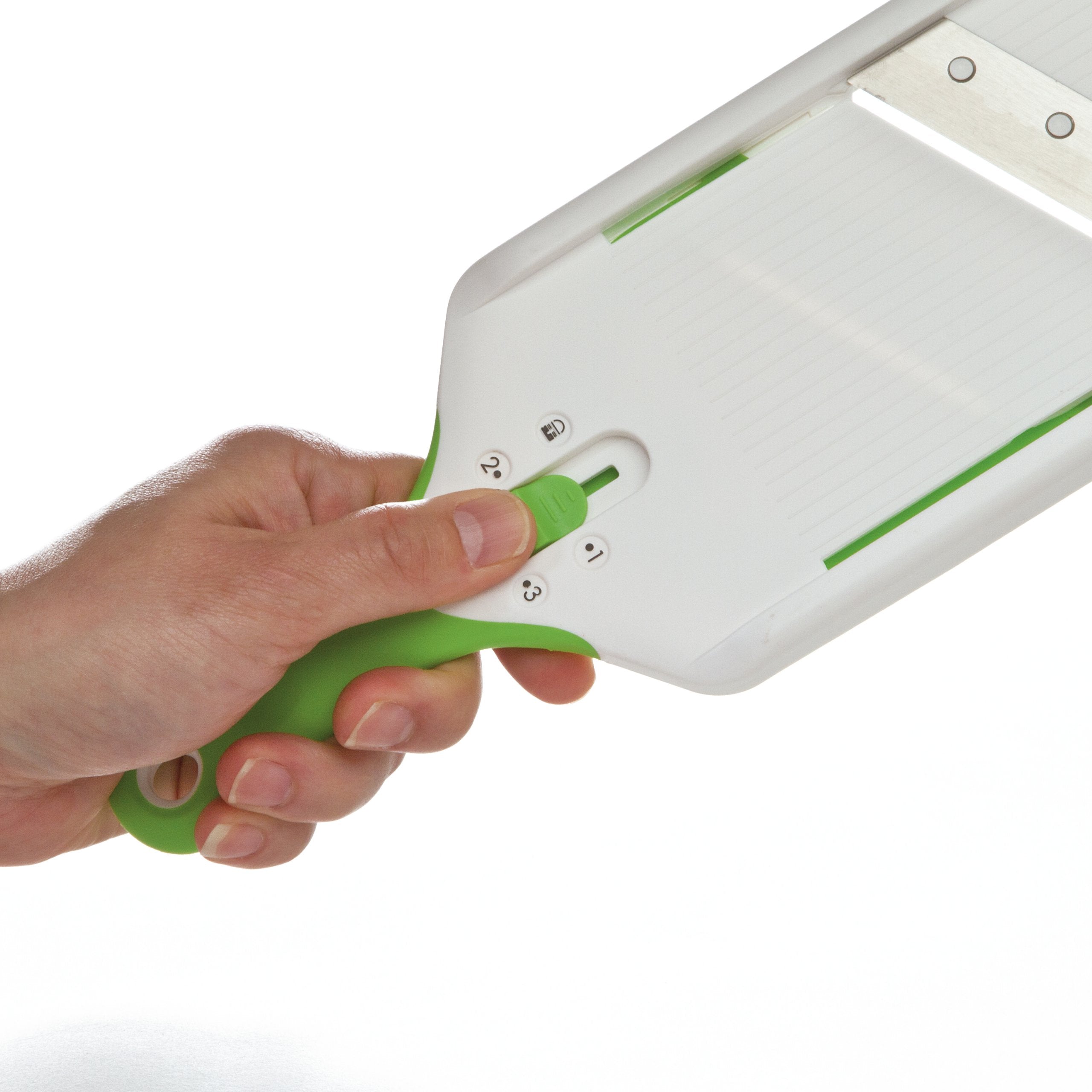 PrepSolutions close-up of stainless-steel blade highlighting precise, durable cutting