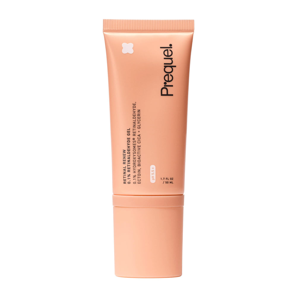 Prequel retinal serum front packaging showing clean clinical design and benefits