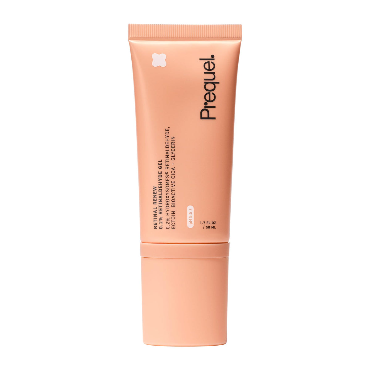 Prequel tube front packaging showing product name and benefits