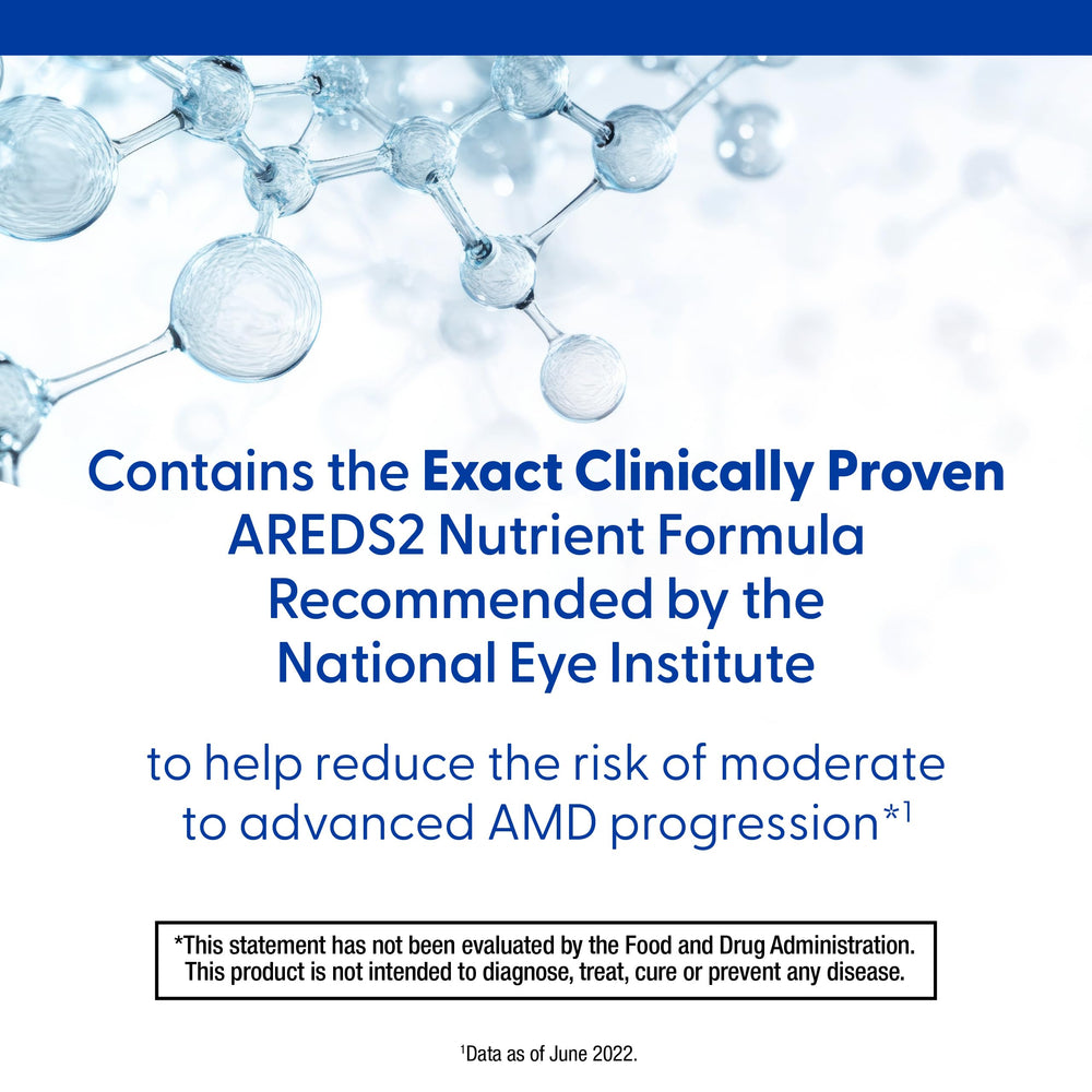 PreserVision bottle beside a teaspoon to show size and 90 softgels supply benefit
