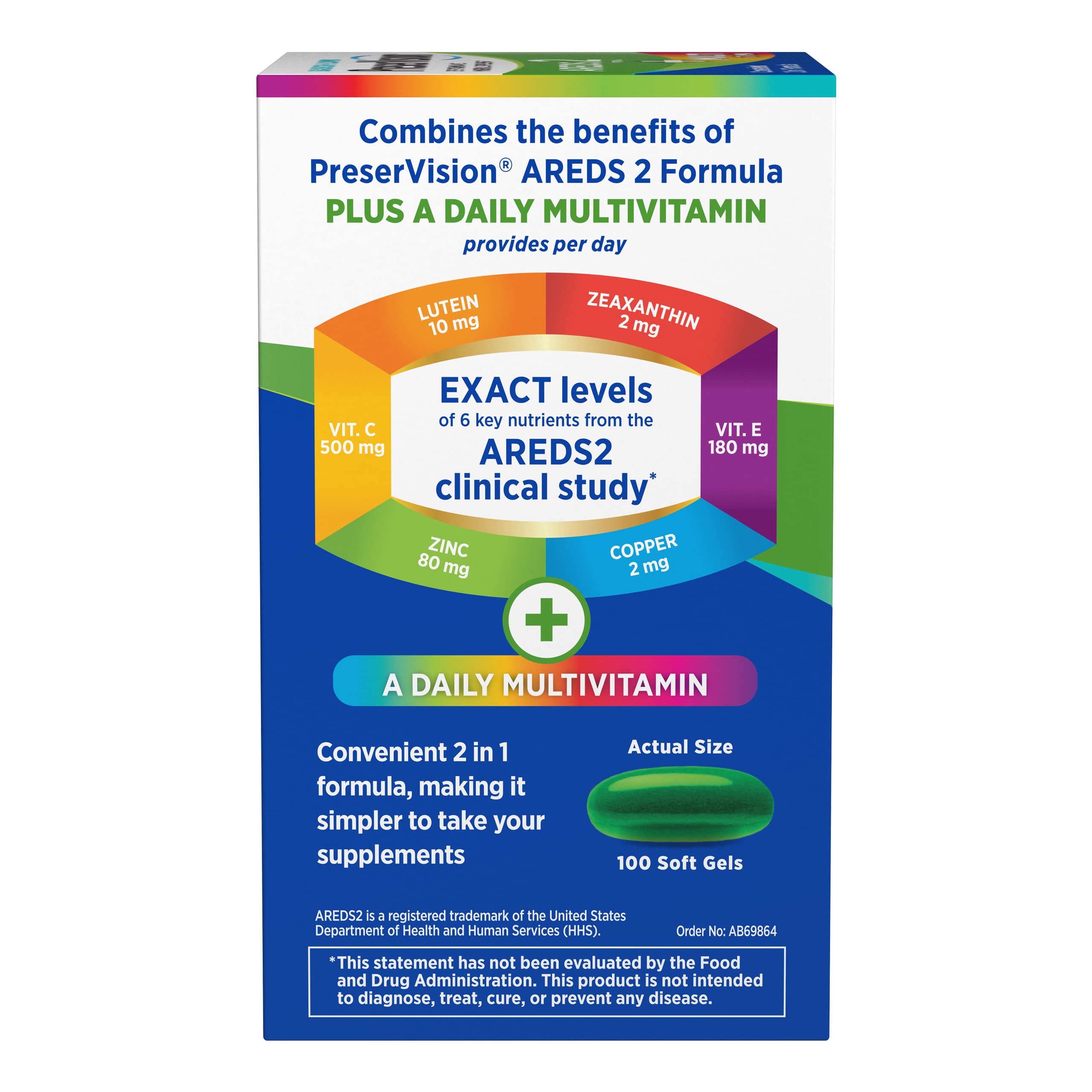 PreserVision on a breakfast table with vitamins and meal showing convenient morning use benefit