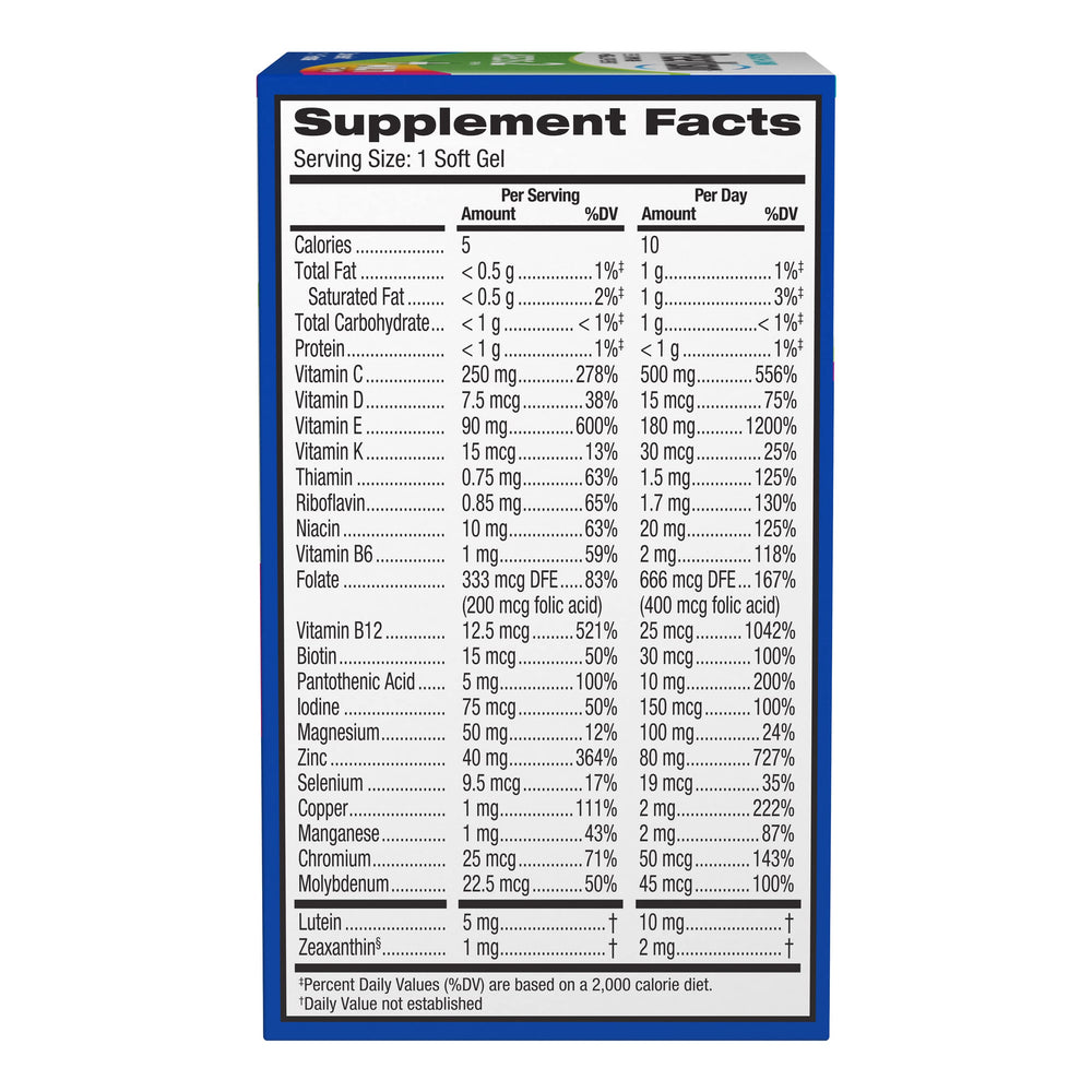 PreserVision softgels close-up highlighting smooth texture for easy swallowing and daily use