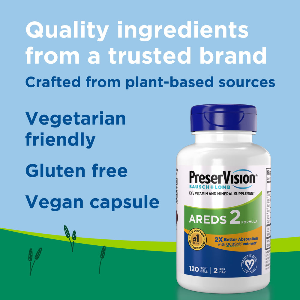 PreserVision softgels in hand showing capsule size and daily dosing ease