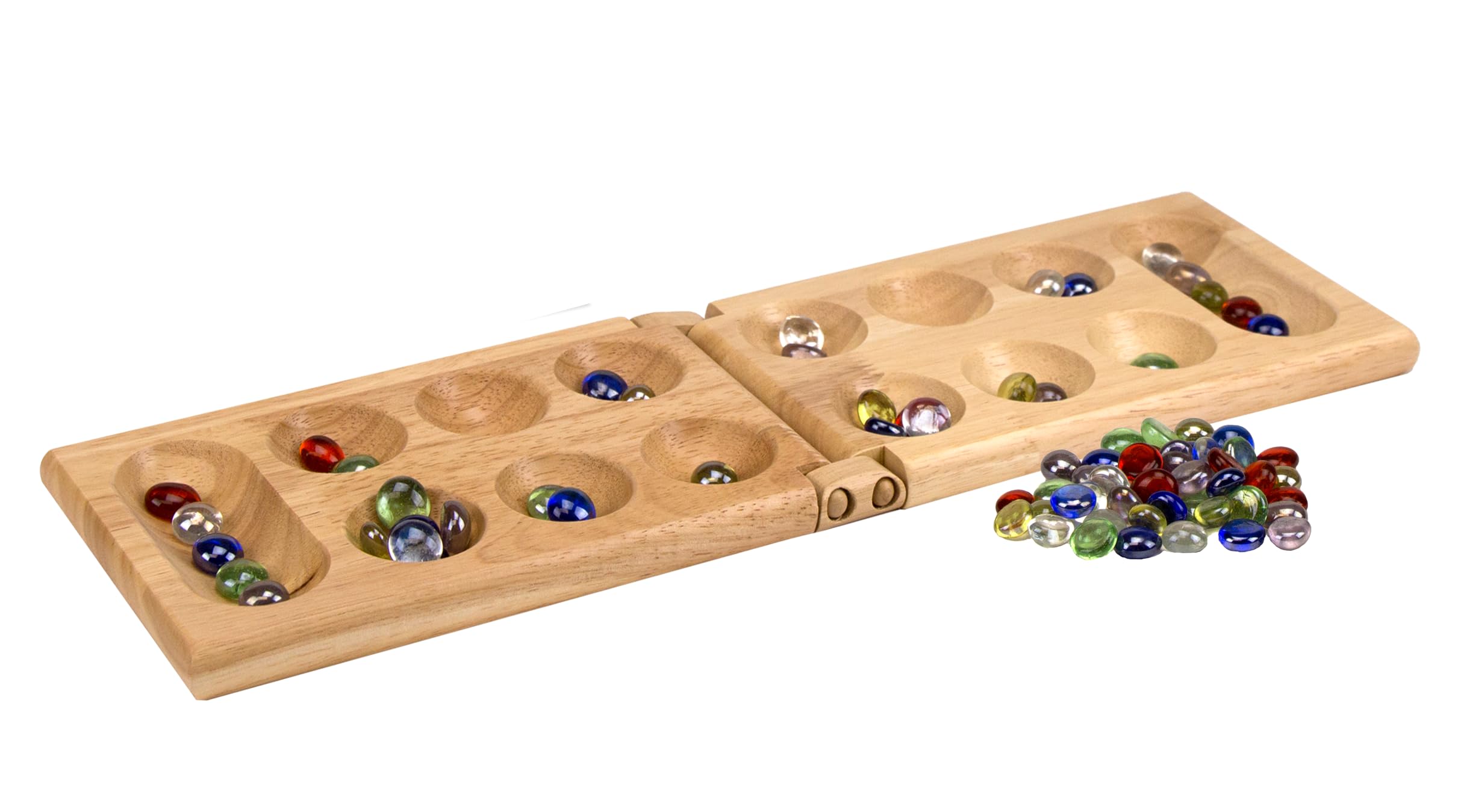 Pressman mancala stones closeup highlighting tactile pieces and counting benefit