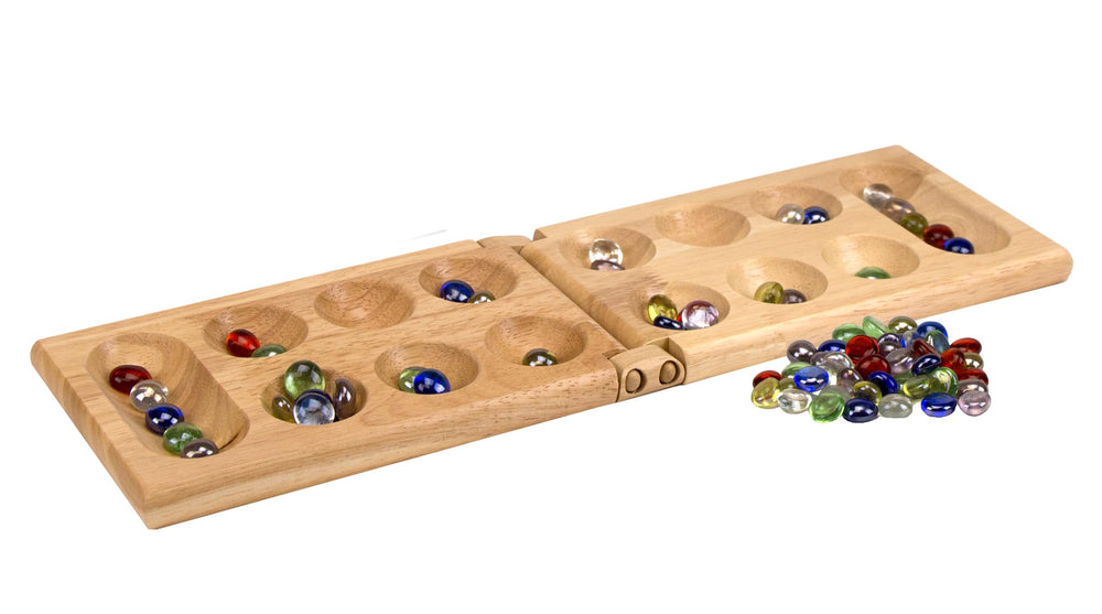Pressman mancala stones closeup highlighting tactile pieces and counting benefit