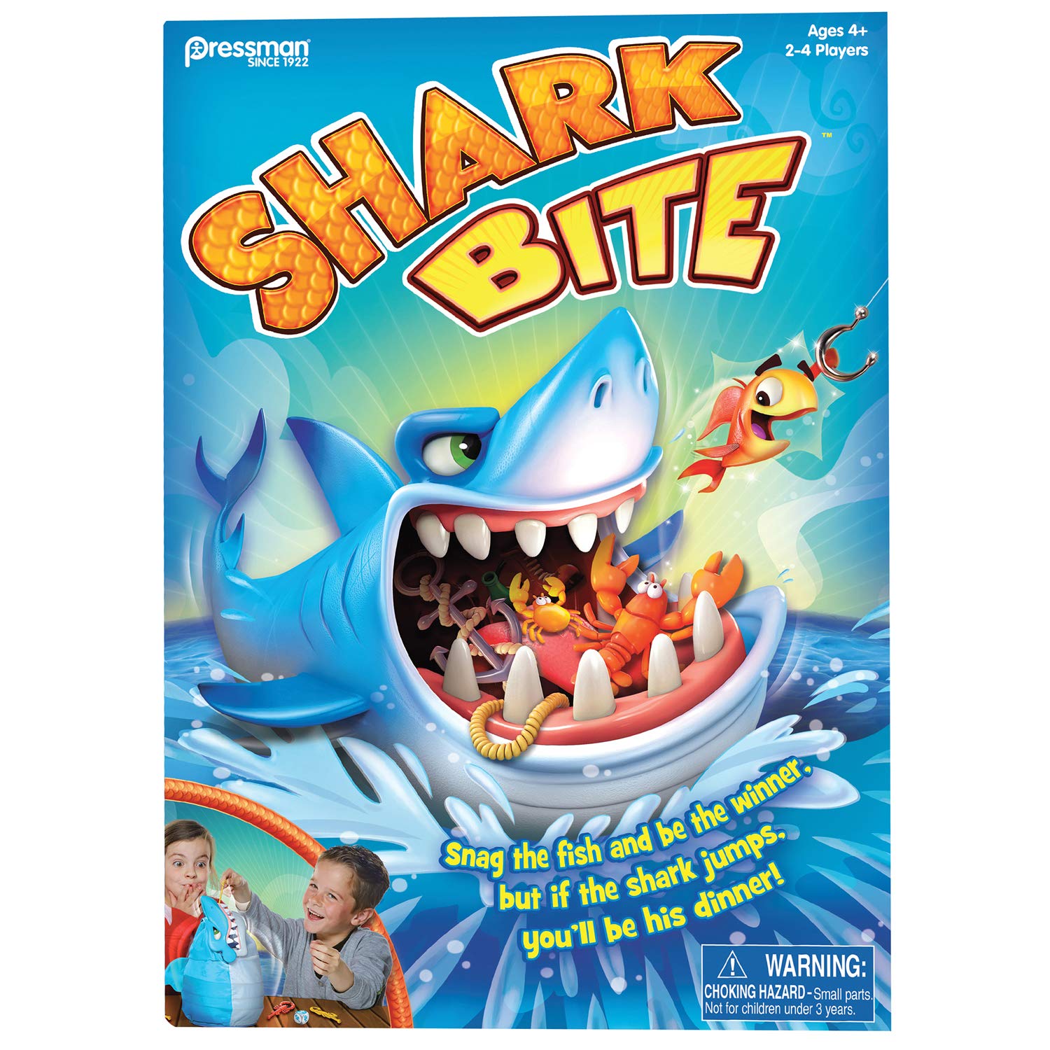 Pressman Shark Bite in-play with children fishing and building coordination
