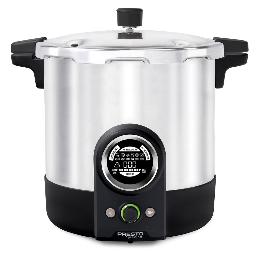Presto LED control panel with clear prompts for easier canning