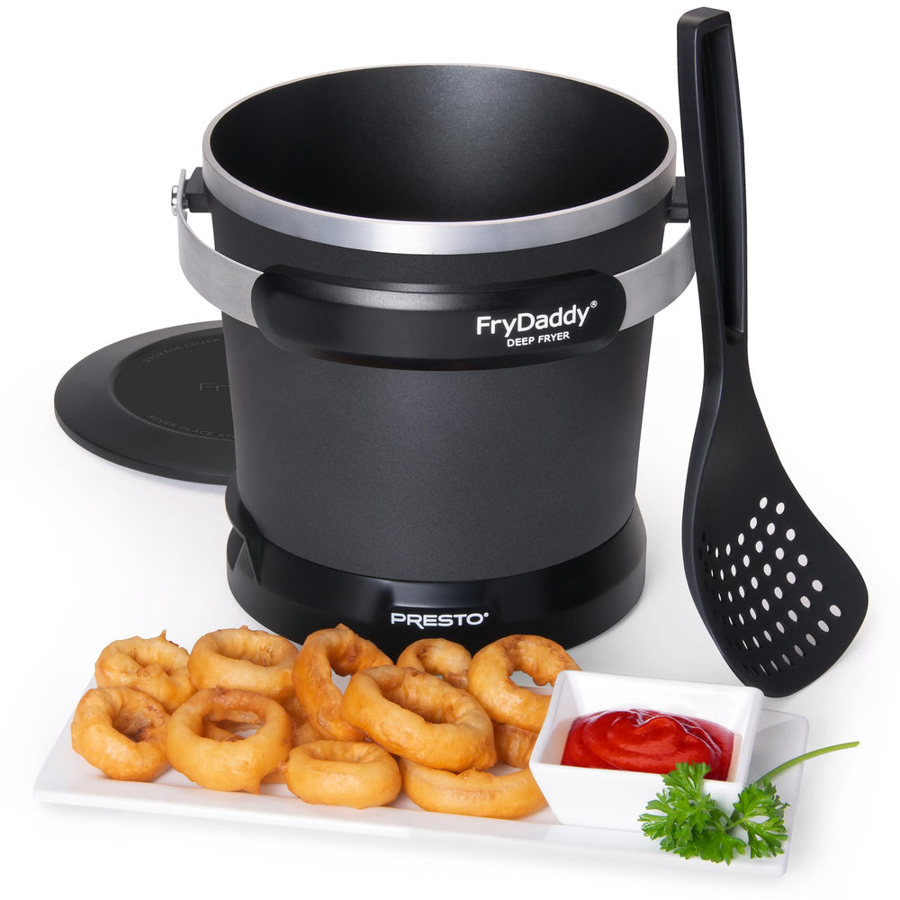 Presto FryDaddy ceramic nonstick interior close-up for simple cleanup benefit