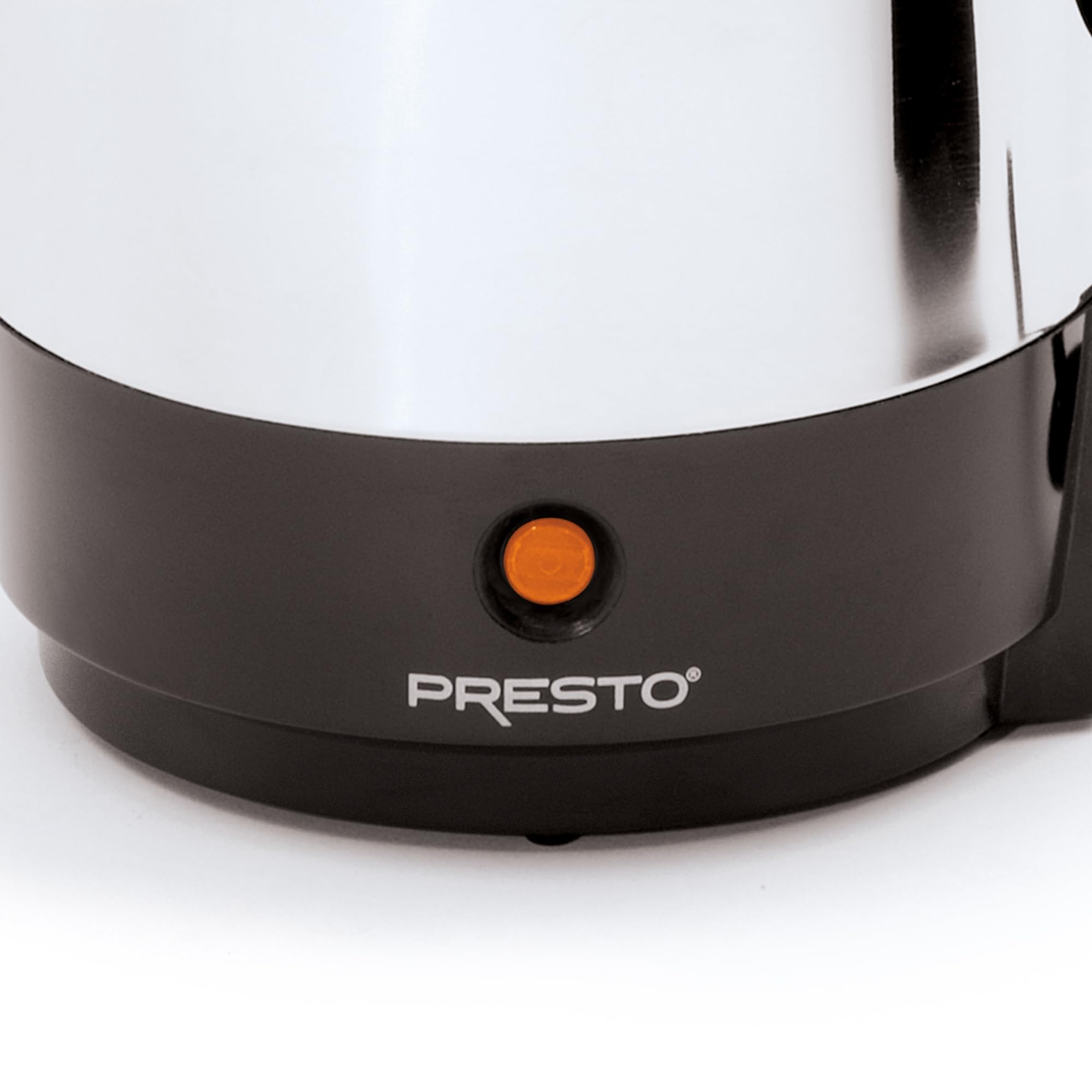 Presto stainless steel finish detail highlighting durable surface and easy cleaning