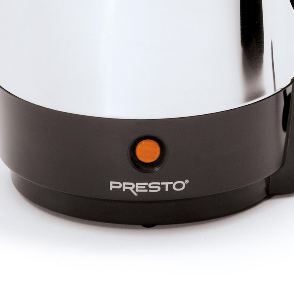 Presto stainless steel finish detail highlighting durable surface and easy cleaning
