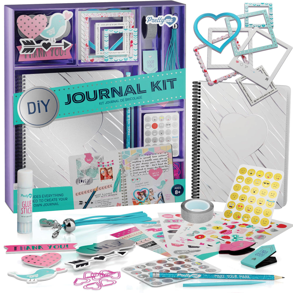 Pretty Me journal held in hand to show 6 x 8 inch scale and portability