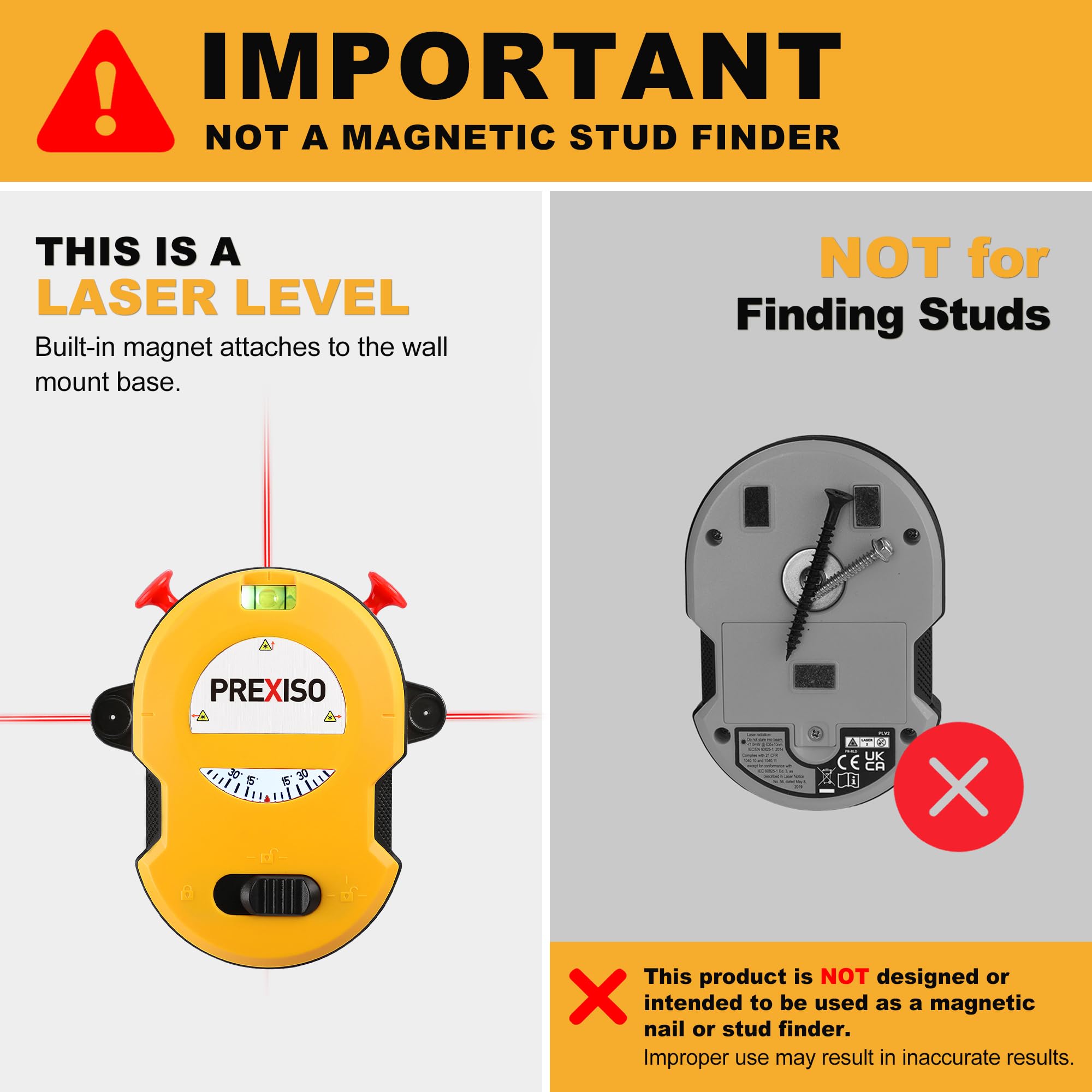 PREXISO attached to smooth wall with adhesive strips for noninvasive mounting