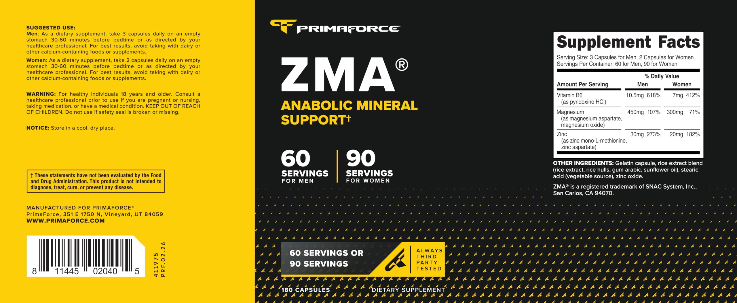 Primaforce ZMA bottle on a nightstand conveying evening routine support