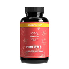 Primal Harvest Women+ front bottle showing packaging and benefits