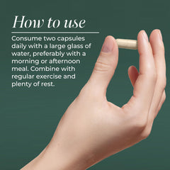 Primal Harvest Women+ bottle beside a glass of water demonstrating serving size