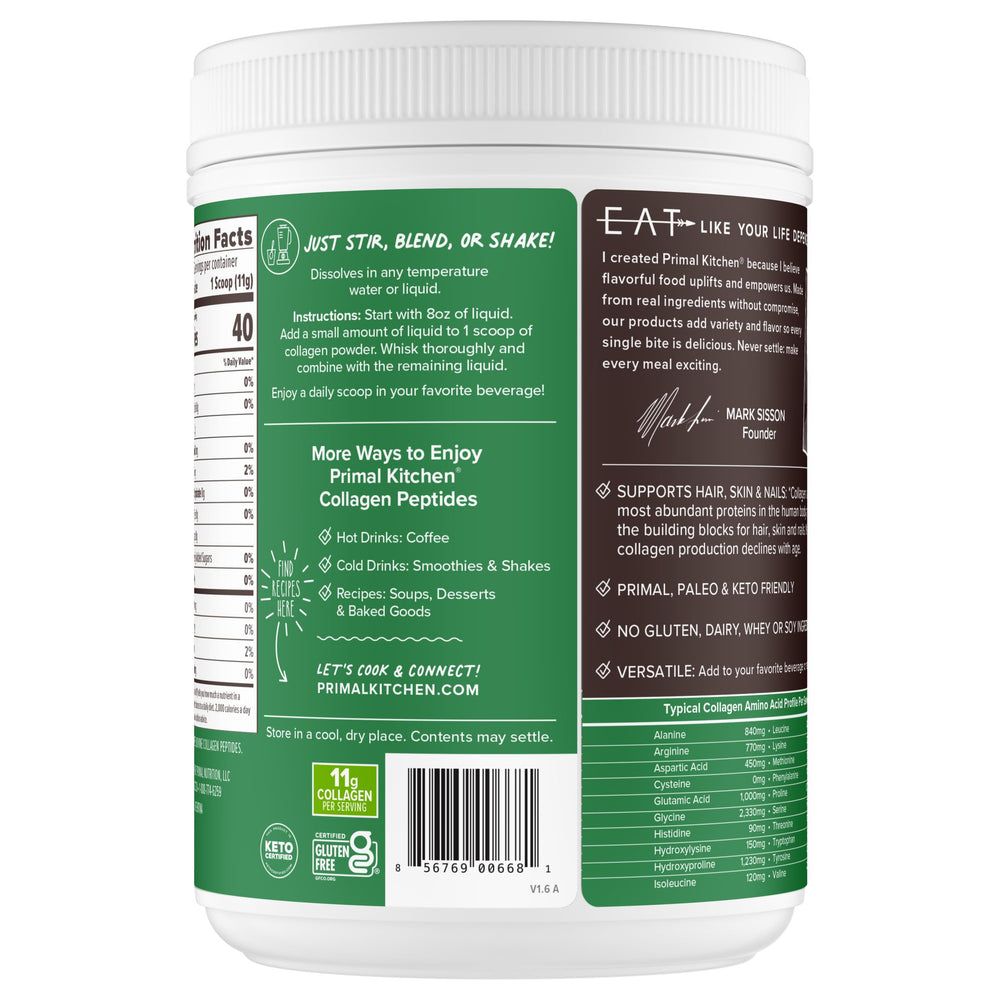 Primal Kitchen collagen mixed into pancake batter showing baking versatility benefit