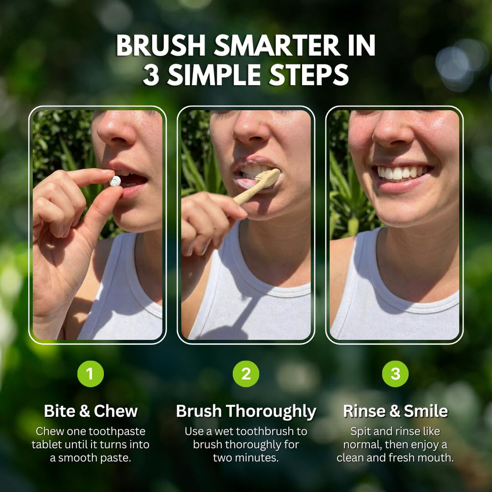 PRIMALS user brushing in bathroom showing convenient daily use