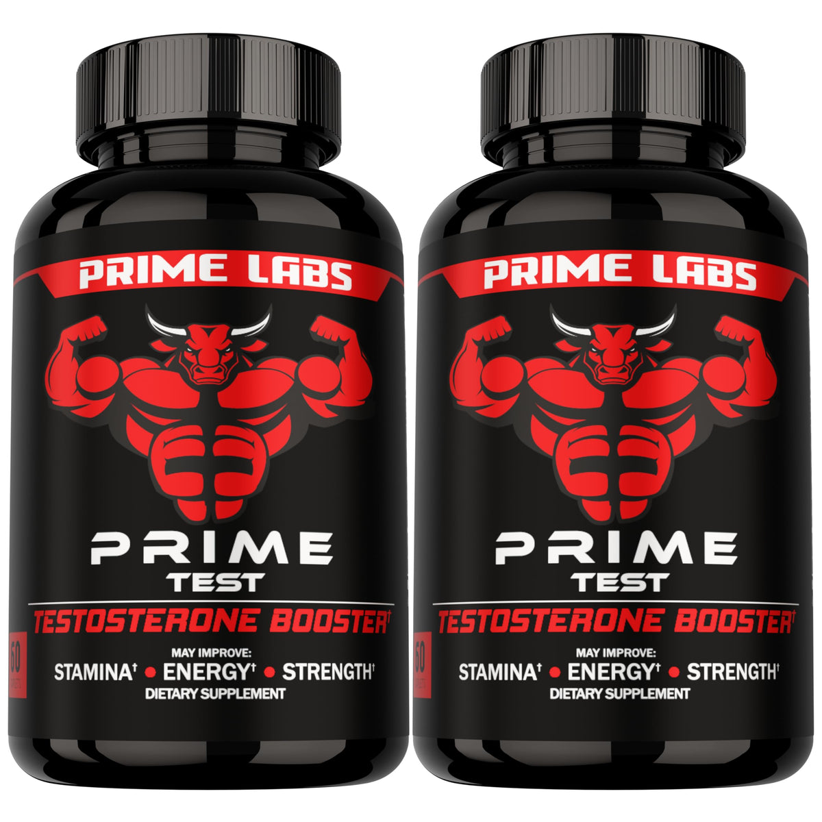 Prime Labs front packaging showing supplement bottle and benefits