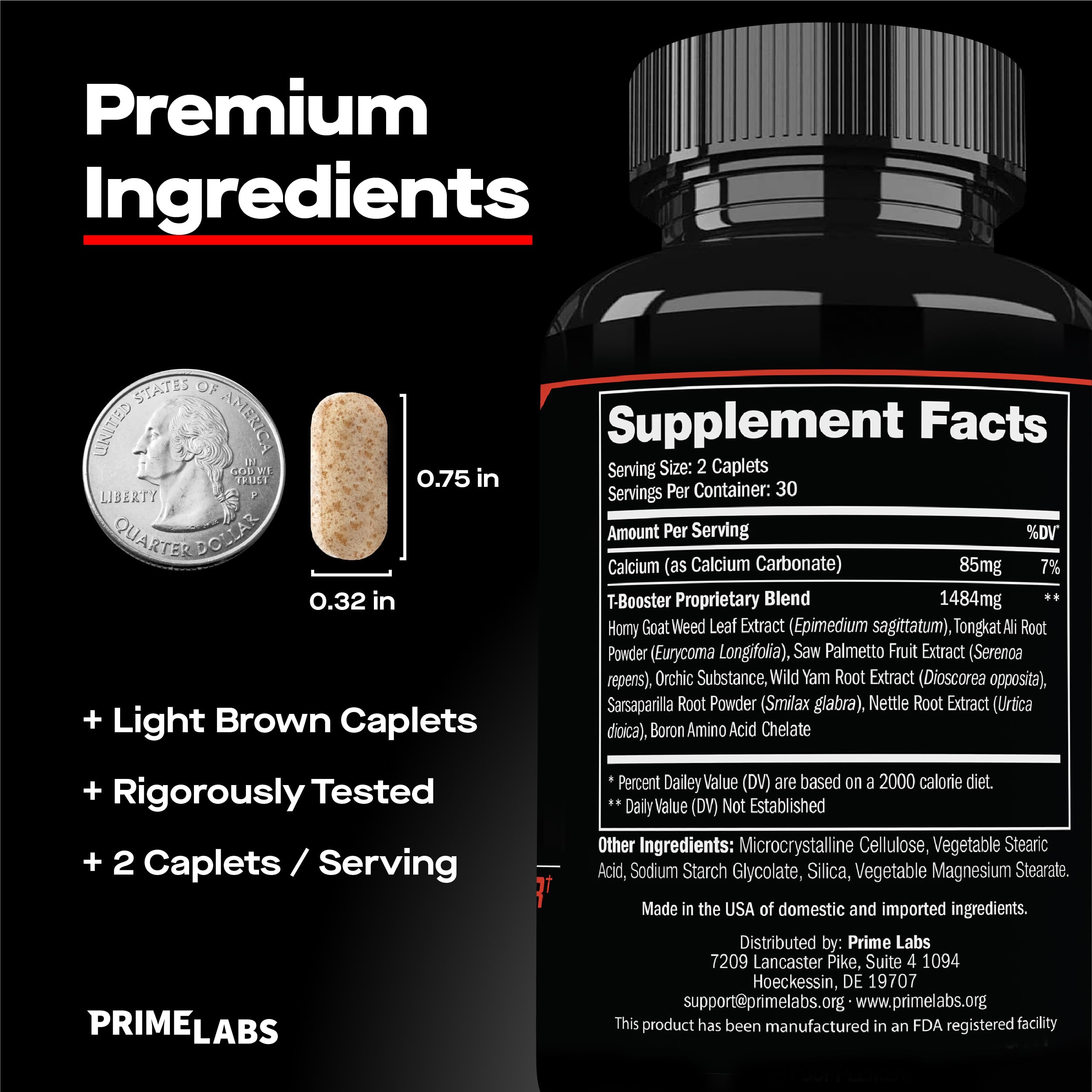 Prime Labs ingredients label detail showing herbal extracts list