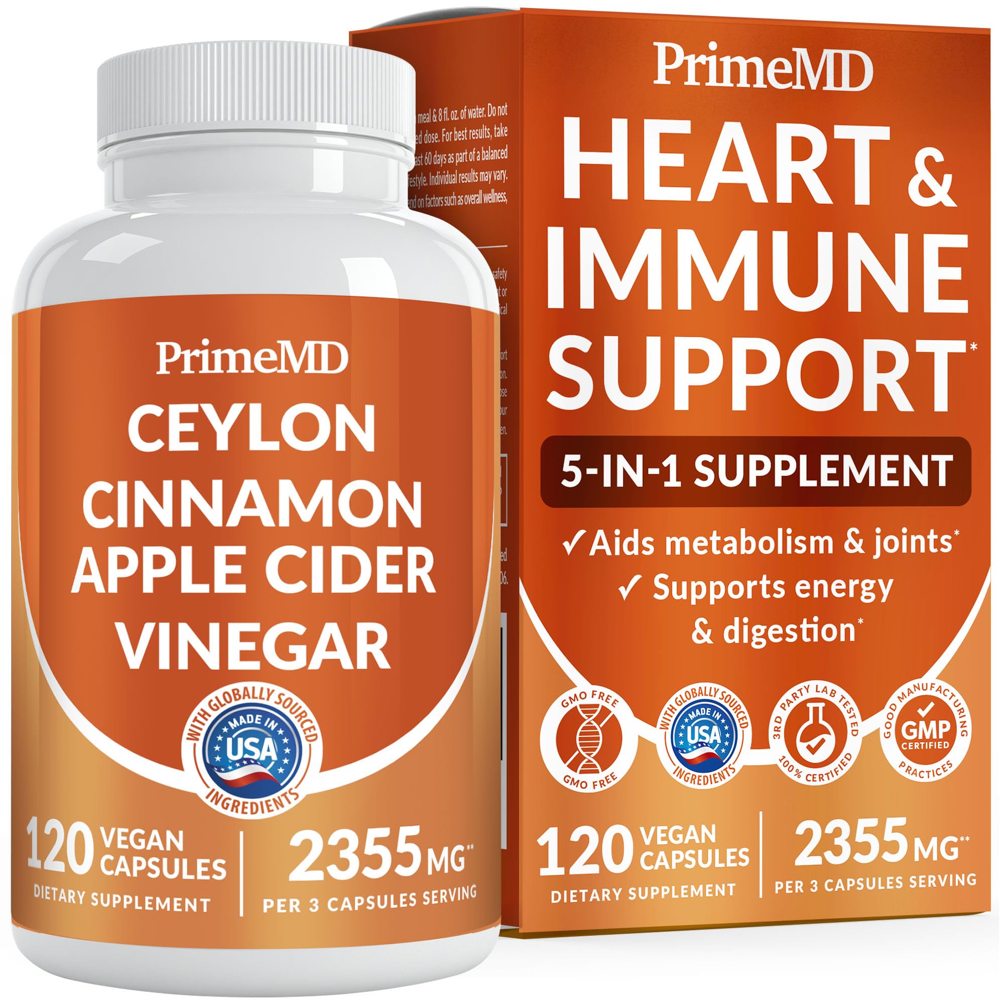 PrimeMD front bottle view showing label and supplement benefits for daily wellness