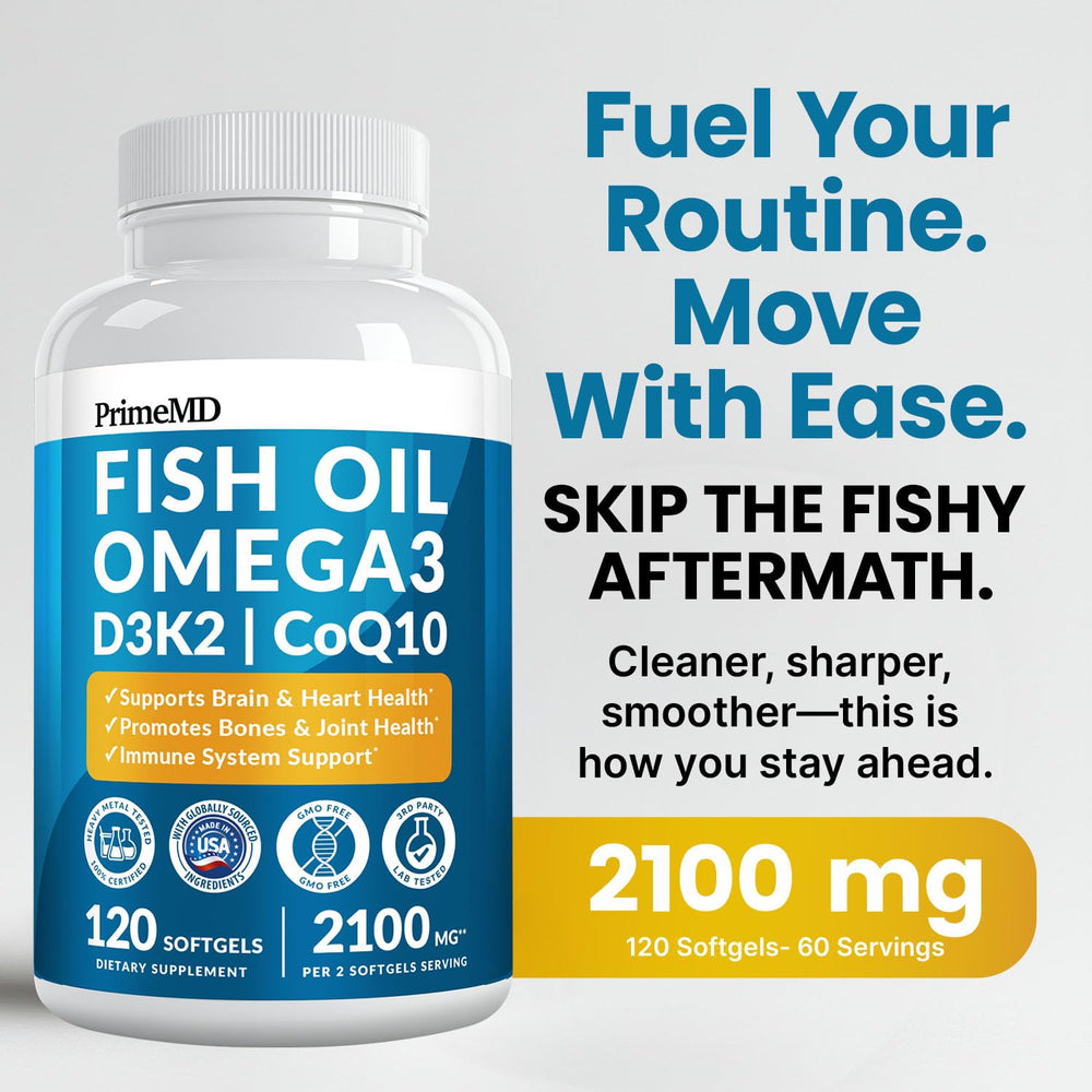PrimeMD softgels close-up showing smooth texture for easy swallowing