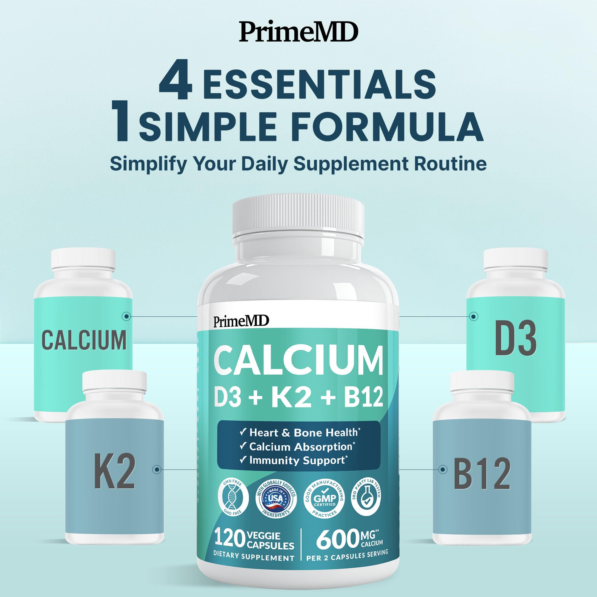 PrimeMD capsules spread on surface showing two-capsule serving ease