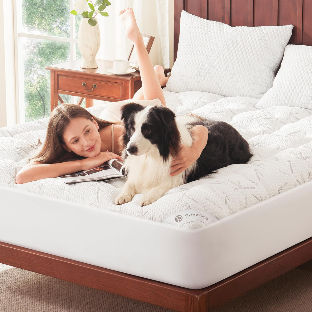 Primesoft folded topper for storage showing easy care and portability