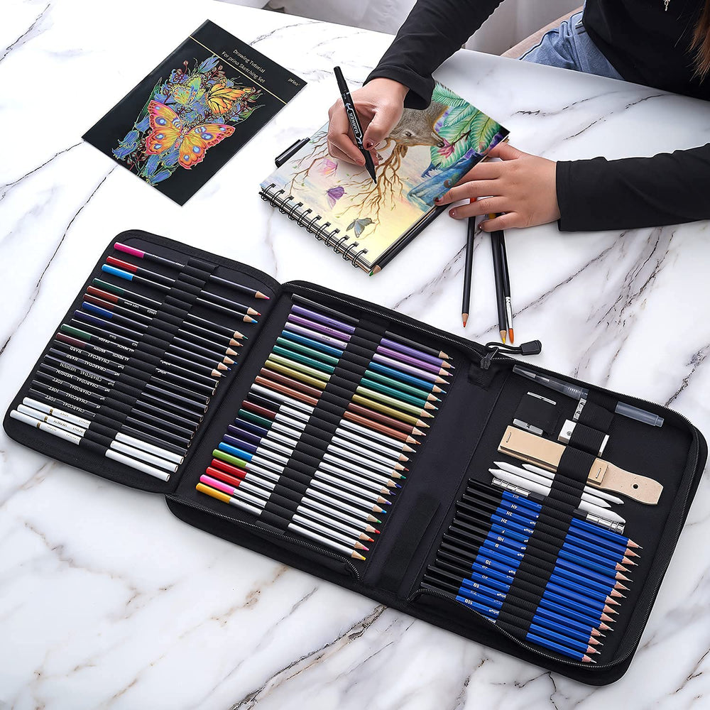 Prina lifestyle artist using kit outdoors to capture sketches and mixed-media studies easily