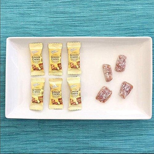 Prince of Peace ginger chews being removed from bag in a travel setting for portable convenience
