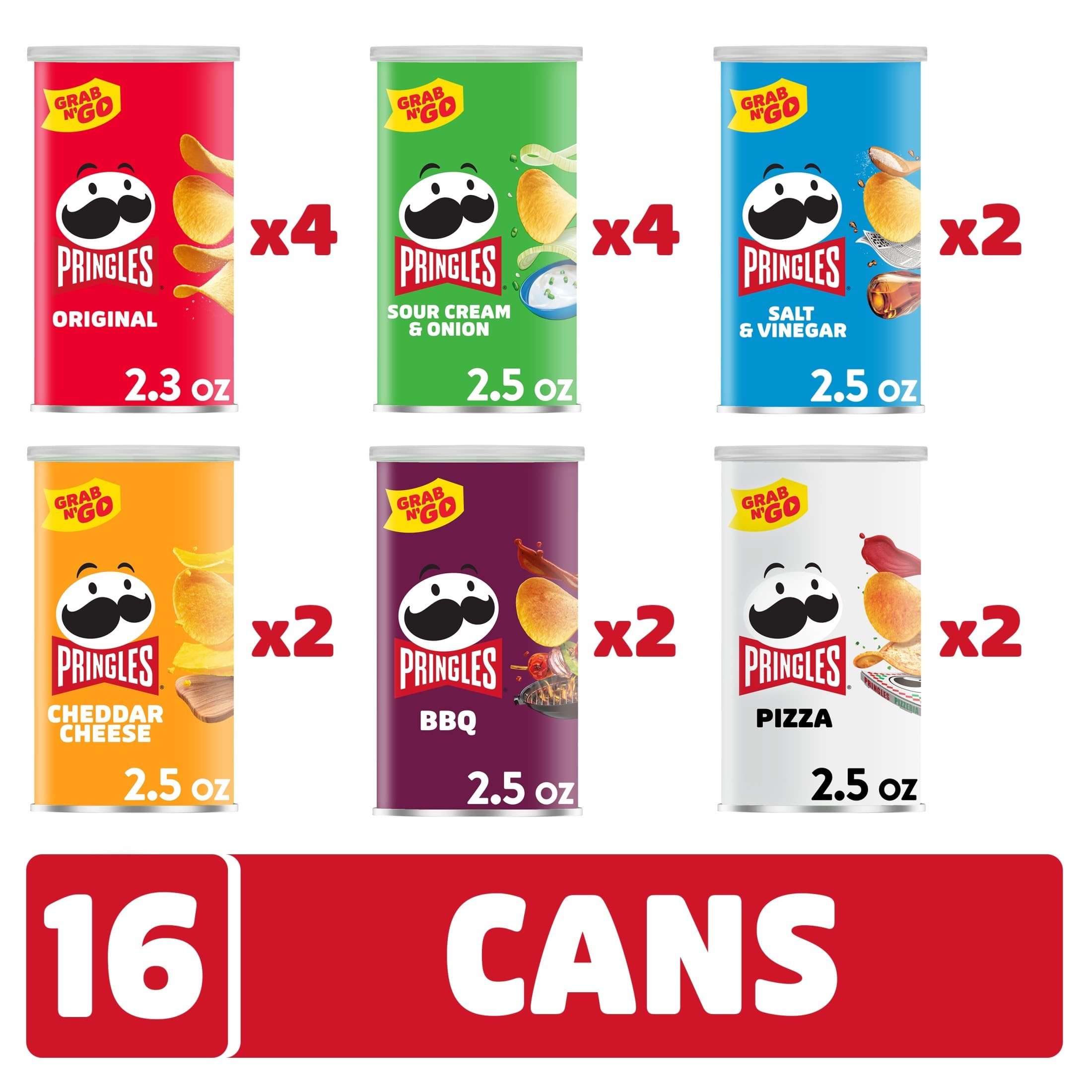 Hand holding Pringles BBQ can, Pringles portable smoky snack for on-the-go