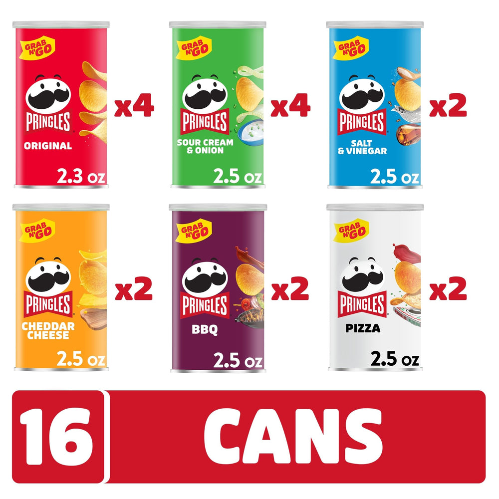 Hand holding Pringles BBQ can, Pringles portable smoky snack for on-the-go