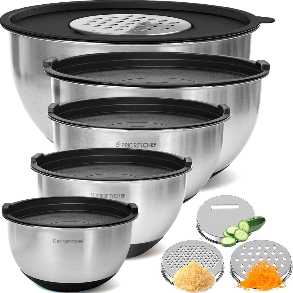 Priority Chef bowls with lids stored in fridge preserving leftovers neatly