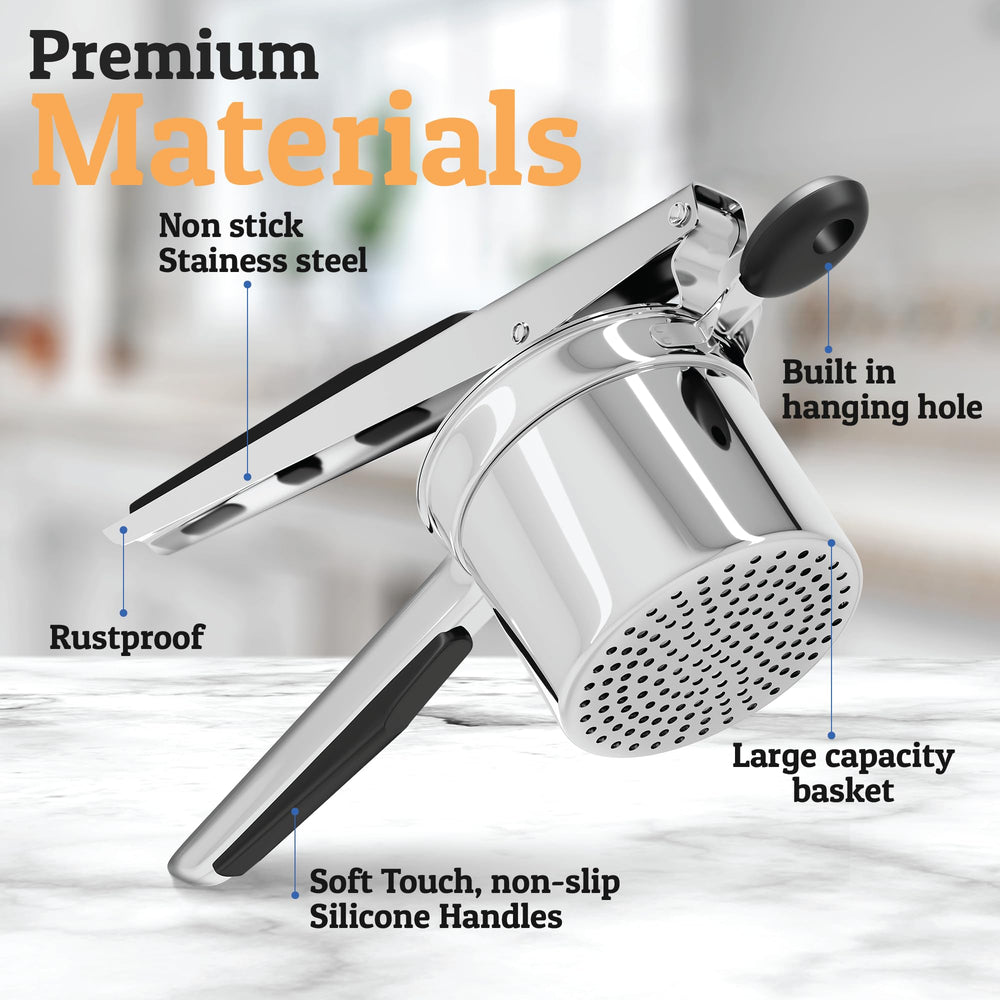 PriorityChef cushioned silicone handle detail for comfortable leverage and reduced strain