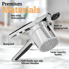 PriorityChef cushioned silicone handle detail for comfortable leverage and reduced strain