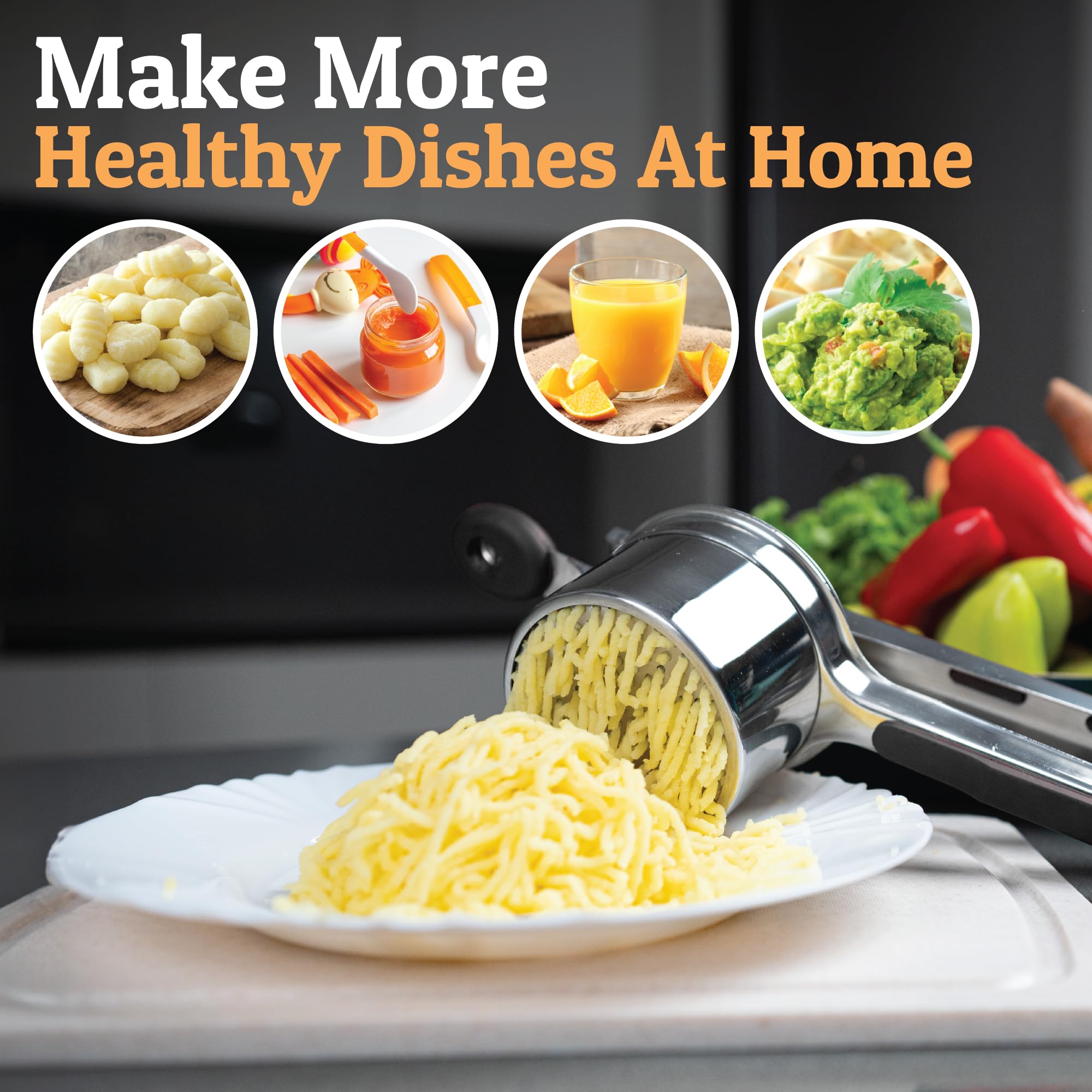 PriorityChef size comparison with hand showing compact scale and ample capacity