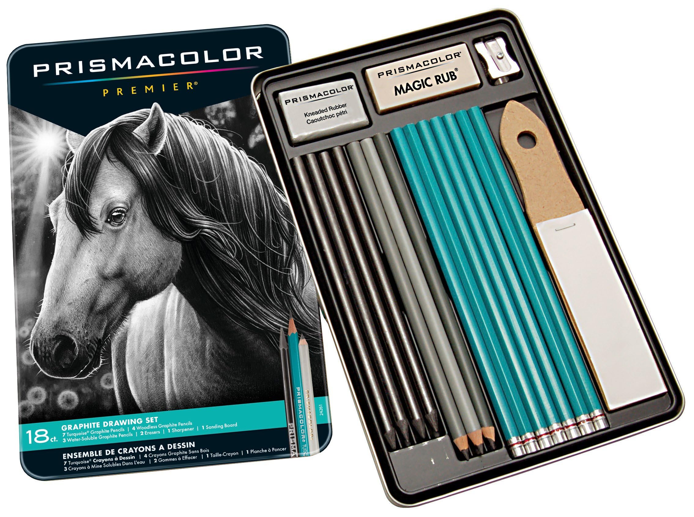 Prismacolor woodless graphite sticks displayed to show wide coverage and consistent tone