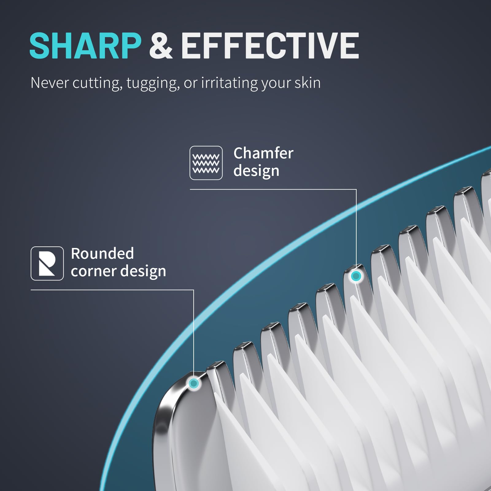 PRITECH ceramic blade close-up highlighting smooth, nick-free trimming