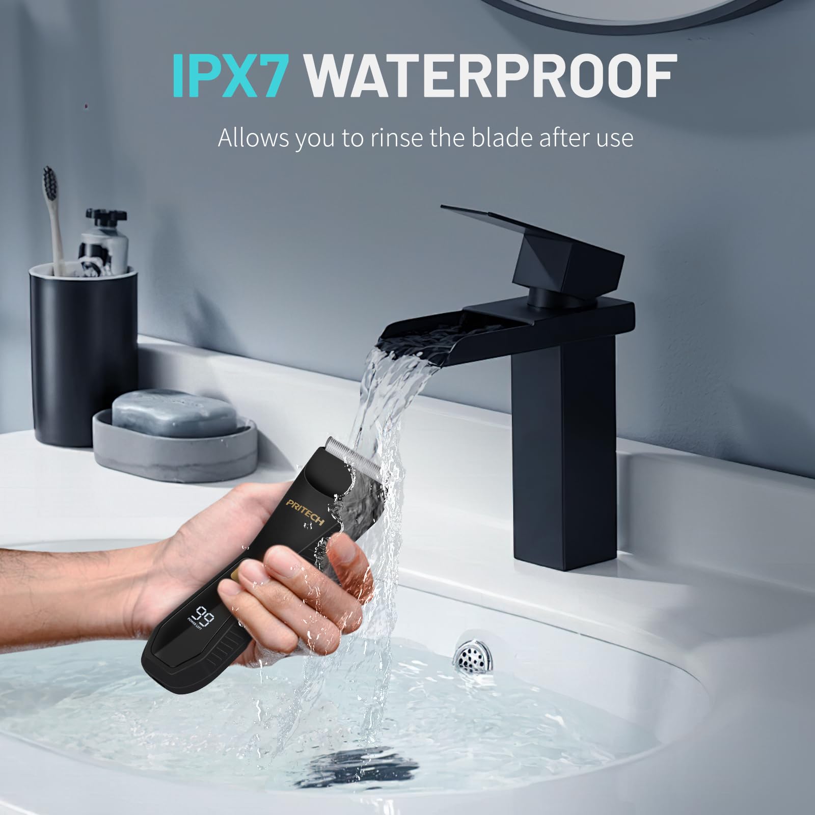 PRITECH LED display and controls visible for battery and lock status