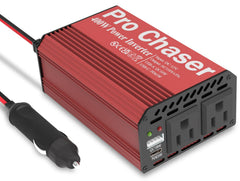 Pro Chaser front view showing AC outlets and USB ports for versatile charging